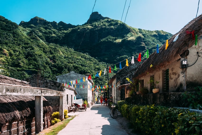 A traditional stone house village in the province of Batanes, Philippines