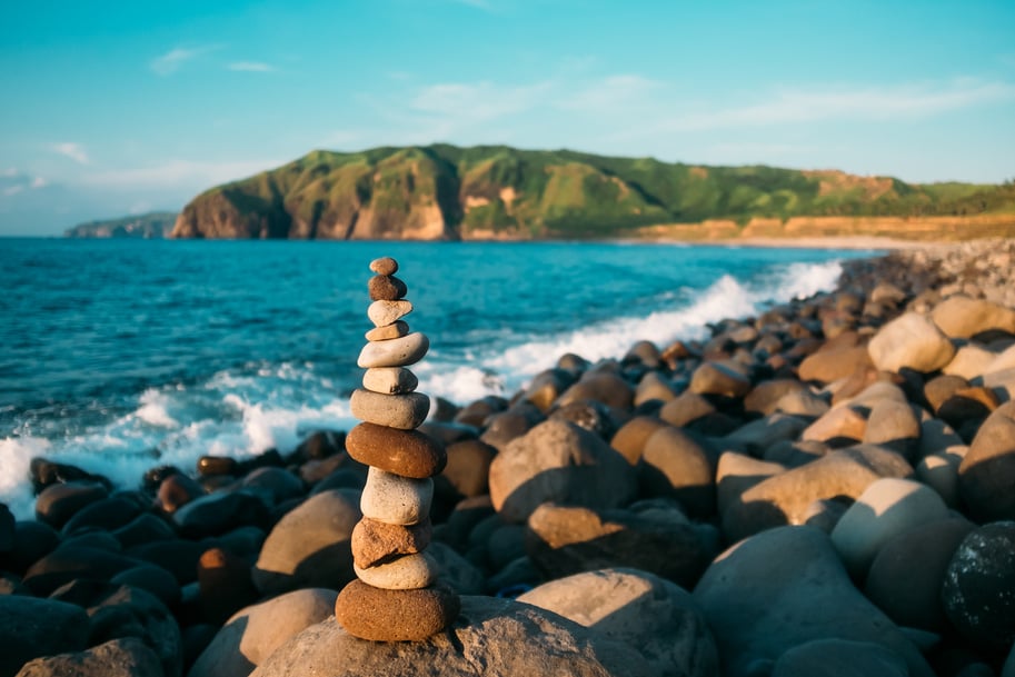 Stone Balancing in the province of Batanes, Philippines