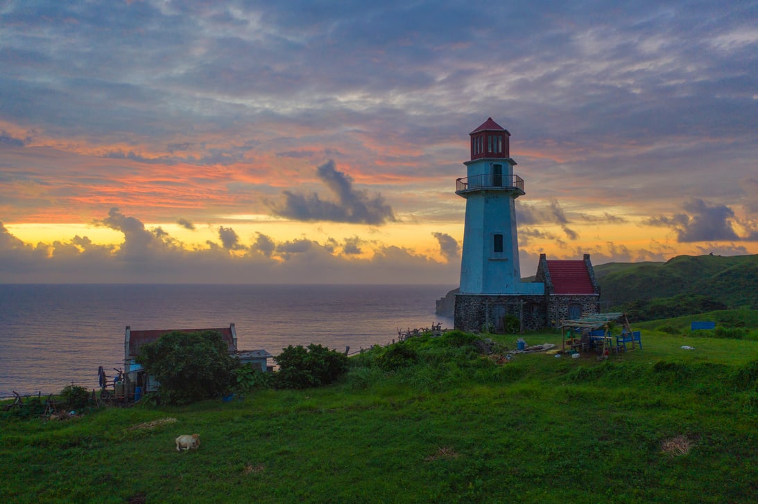 Amazing aerial view partial part, beach and land area in the island of Batanes, Phillipines.