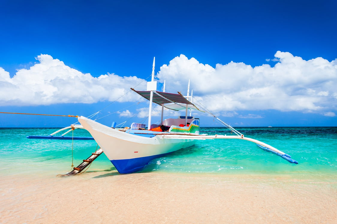 Boat at Boracay Island Beach, Philiphines