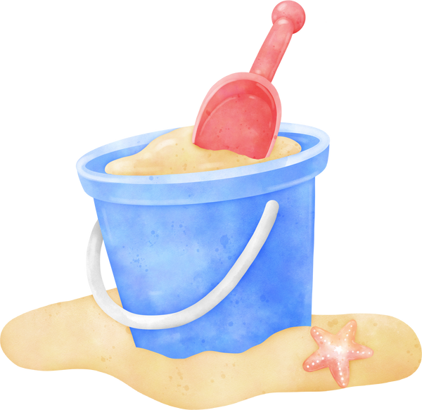 Sand Bucket Watercolor Illustration